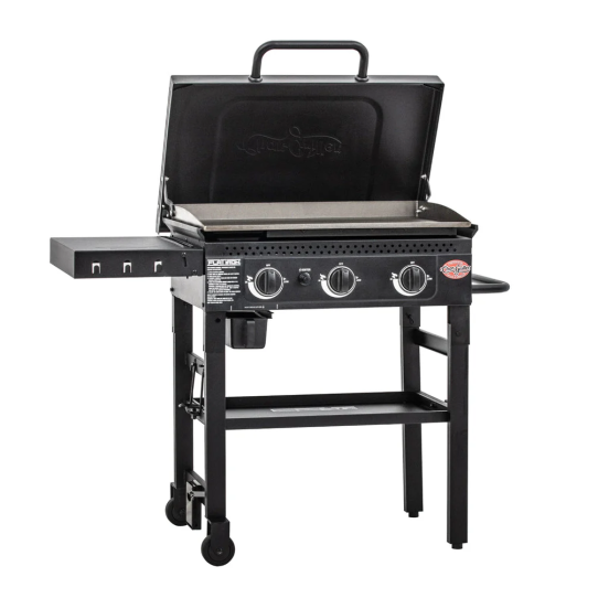 Plancha a gas 3 fuochi con carrello, Flat Iron, Char-Griller