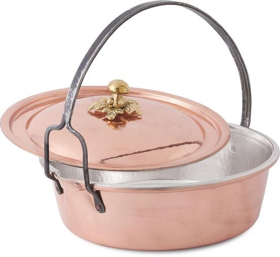 Casseruola tipica in rame con coperchio linea Michael&#039;s Range, diam. 28 cm