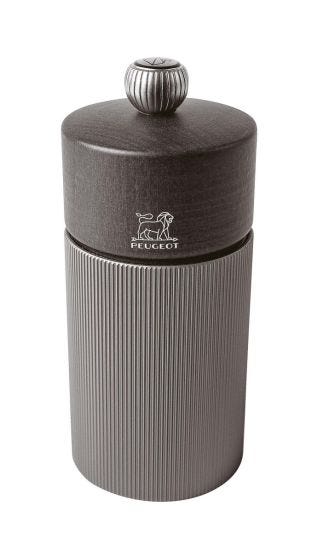 Line black wooden salt mill, H 12cm 