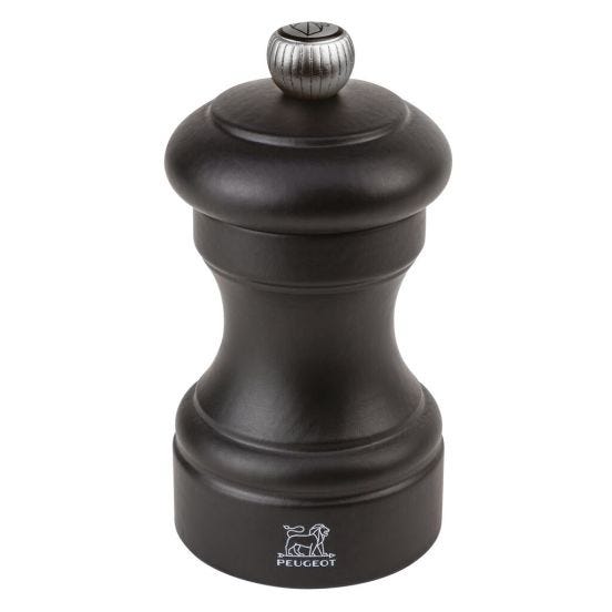 Bistro Nature black wooden salt mill, H 10cm