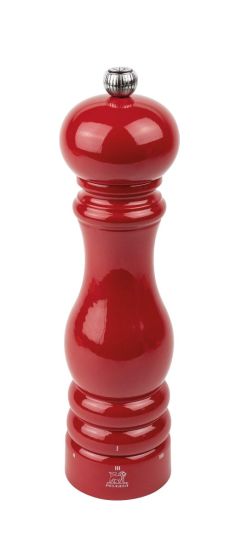 Red wooden pepper mill, H 22cm