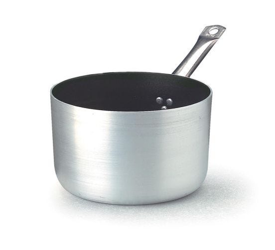 High saucepan in non-stick aluminum with stainless steel handle, thickness 3 mm, diam. 20cm