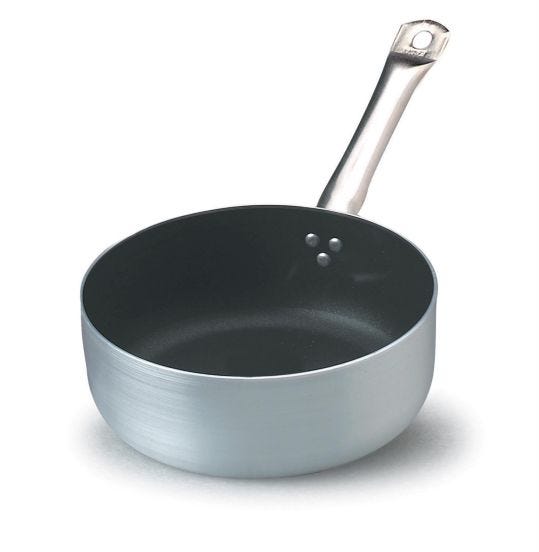 Low saucepan in non-stick aluminum with stainless steel handle, thickness 3 mm, diam. 24cm