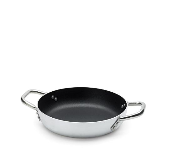 Tegame in alluminio antiaderente con maniglie in acciaio inox, spessore 3 mm, diam. 20cm