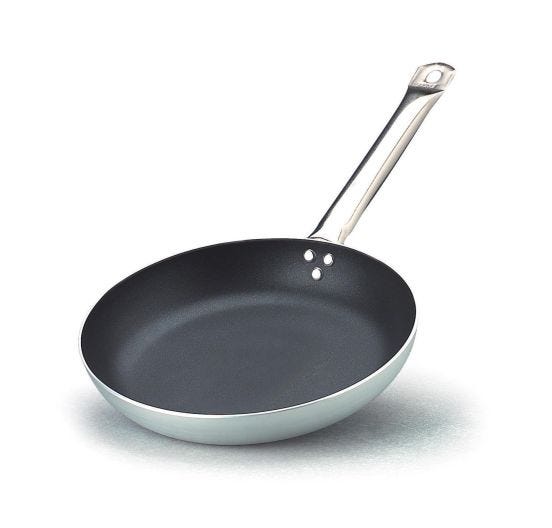 Padella in alluminio antiaderente con manico in acciaio inox, spessore 3 mm, diam. 45cm