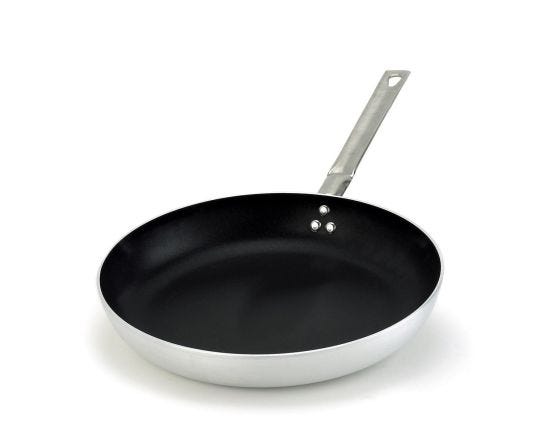 Padella in alluminio antiaderente con manico piatto in acciaio inox, spessore 3 mm, diam. 40cm