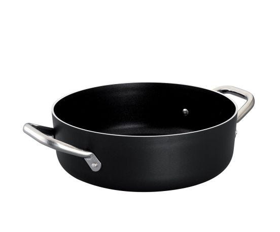 Casseruola bassa in alluminio antiaderente con maniglie in acciaio inox, spessore 3 mm, diam. 36cm