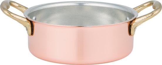 Casseruolina bassa in rame con due maniglie, diam 12cm