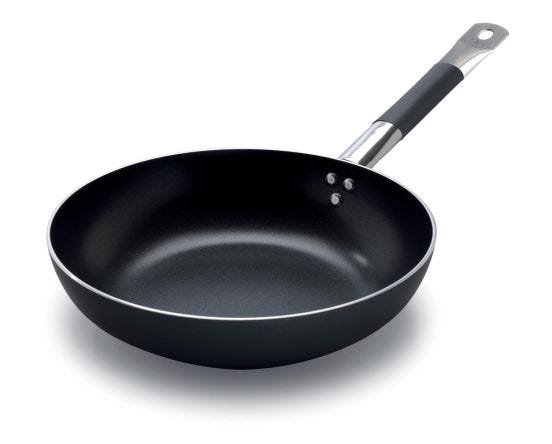 Padella Alta in Alluminio Antiaderente per induzione con un manico con guaina termoresistente, diam. 32cm