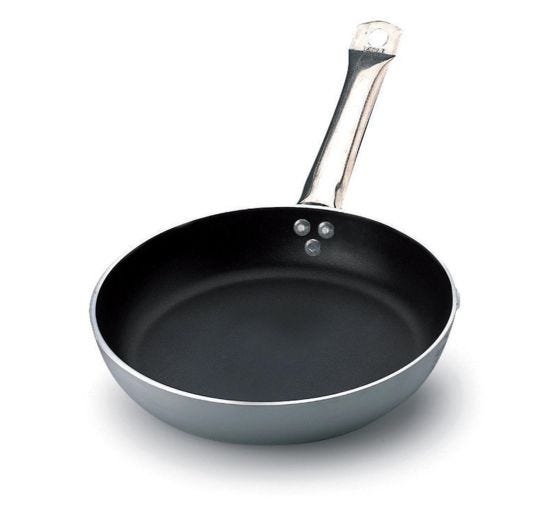Padella in alluminio antiaderente con manico in acciaio Inox, spessore 5 mm, diam. 20cm
