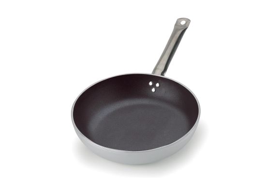 Padella alta in alluminio antiaderente con manico in acciaio inox, spessore 5 mm, diam. 32cm