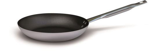 Padella svasata bassa in alluminio antiaderente per induzione con un manico, spessore 4 mm, diam. 36cm