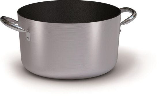 Medium saucepan in non-stick aluminum for induction with two handles, thickness 4 mm, diam. 28cm