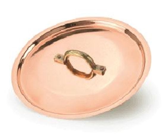 Round lid in smooth copper, diam.45cm