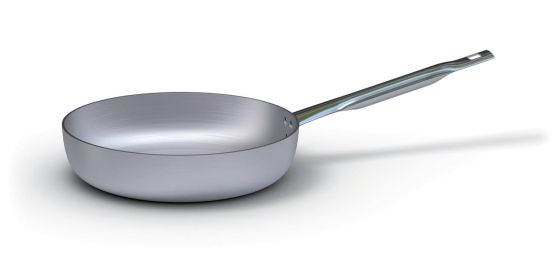 Padella dritta in alluminio &quot;a friggere&quot; con manico in acciaio inox, spessore 3 mm, diam. 24cm