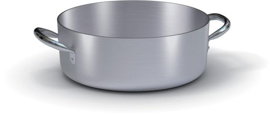 Casseruola bassa in alluminio con maniglie in acciaio inox, spessore 3 mm, diam. 32cm