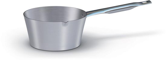 Casseruola conica in alluminio con manico a becco in acciaio inox, spessore 3 mm, diam. 24cm