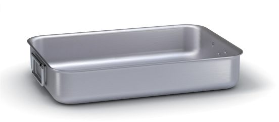 Rostiera alta pesante in alluminio con maniglie snodabili in acciaio inox, spessore 3 mm, dim.25x18cm