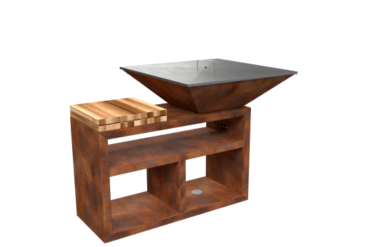 Vulcanus PRO 910 MASTERCHEF wood-fired brazier with Multigrid, Spatula and GastroPro plate