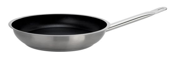 Padella in acciaio inox per induzione 18/10 con un manico, diam.24cm
