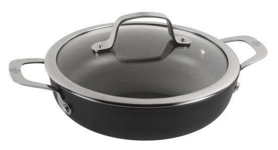 Non-stick aluminum pan for induction with Alba line handles and lid, diam. 24cm