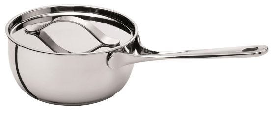 Casserole with one handle in stainless steel for induction Al Dente line with lid, diam.16cm