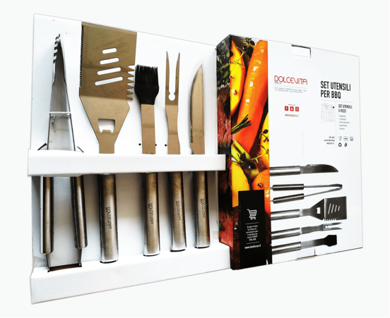 Set utensili 5 pezzi in acciaio inox di Dolcevita