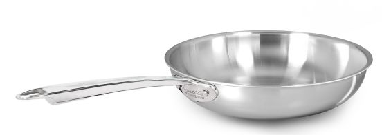 Flared pan in alu-stainless steel for induction, one handle, diam. 24cm