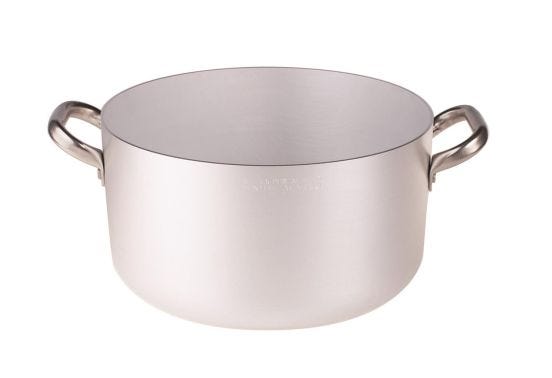 High saucepan in 3mm aluminum with two handles, diam. 45cm