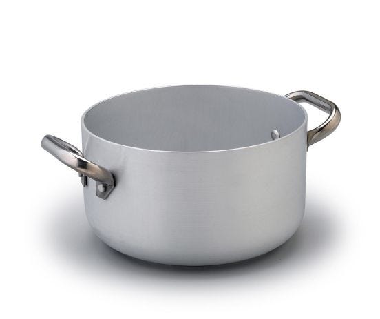 Casseruola Alta in alluminio 3 mm per induzione, due maniglie, diam. 28cm