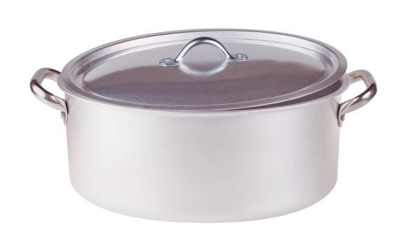 Casseruola Ovale in alluminio 3mm con coperchio, diam. 30x19cm
