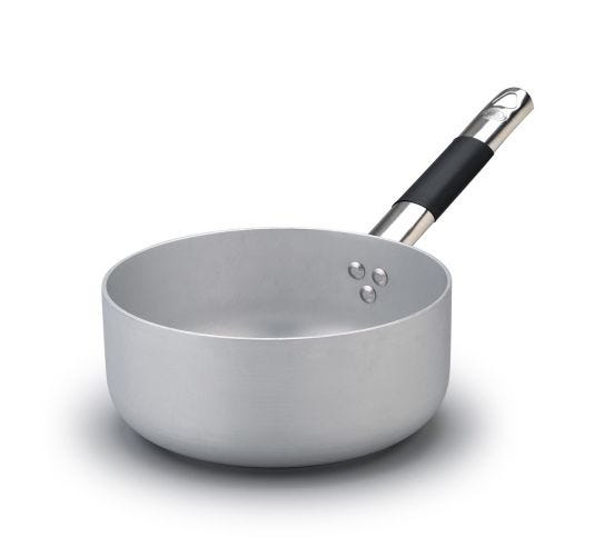 Casseruola Bassa in alluminio 3mm per induzione, con manico “cool”, diam. 28cm