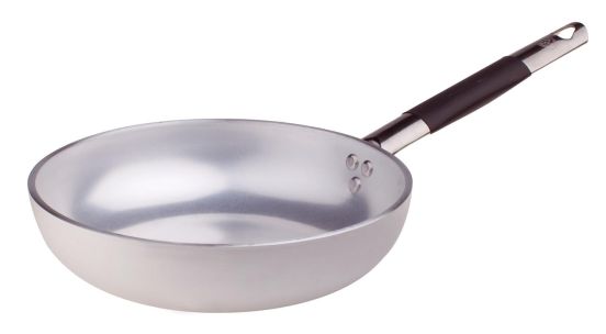 High flared radiant pan with &quot;cool&quot; tubular handle, thickness 5 mm, diam. 24cm