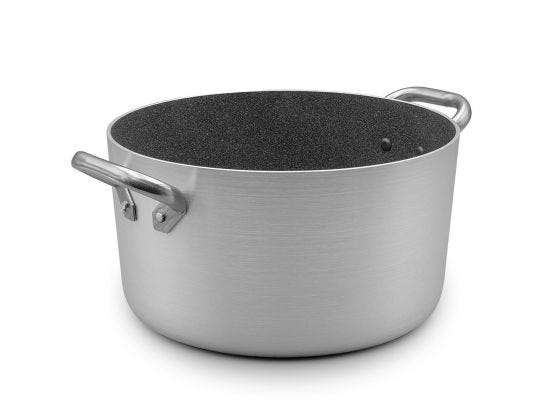 Shark Skin high saucepan in 3mm non-stick aluminum, two handles, diam. 40cm