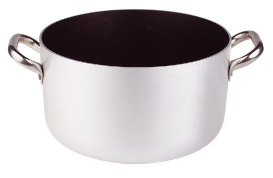 High saucepan in 3mm non-stick aluminum, two handles, diam. 32cm
