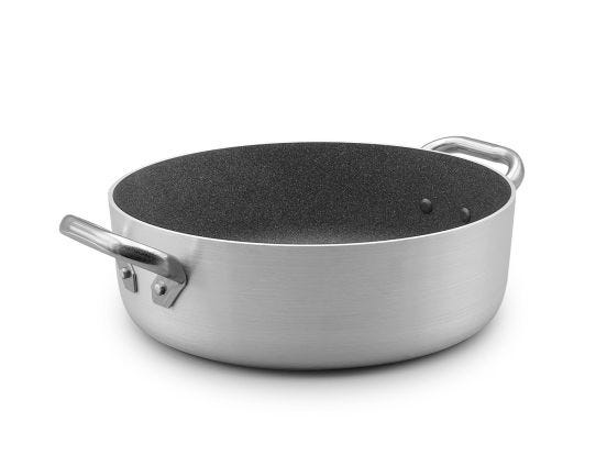 Low saucepan Shark Skin in 3mm non-stick aluminum, two handles, diam. 24cm