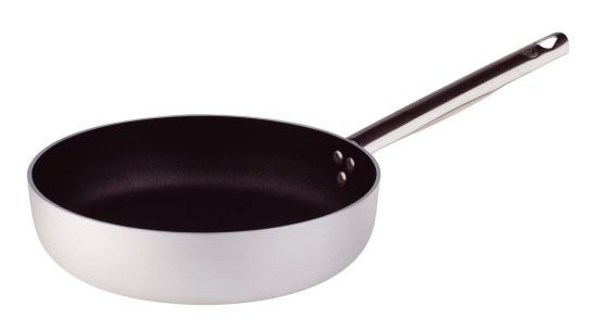 Padella Dritta in alluminio antiaderente 3mm con manico, diam. 36cm
