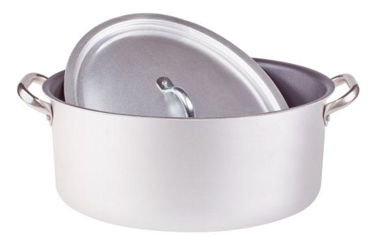 Casseruola Ovale in alluminio antiaderente 3mm con coperchio, diam. 36cm
