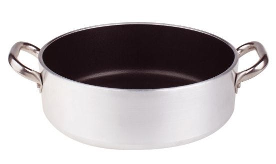 Casseruola Bassa in alluminio antiaderente 5mm con due maniglie, diam. 36cm