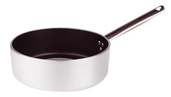 Low saucepan in non-stick aluminum 5mm with one handle, diam. 24cm