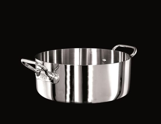 Low saucepan Alu-inox 1907 for induction with two handles, diam. 36cm