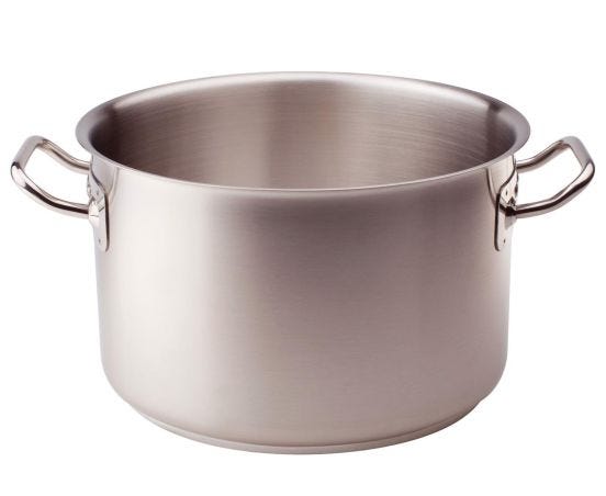 High saucepan in stainless steel for induction, two handles, diam. 16cm