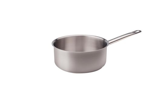 Low saucepan in stainless steel for induction, one handle, diam. 16cm