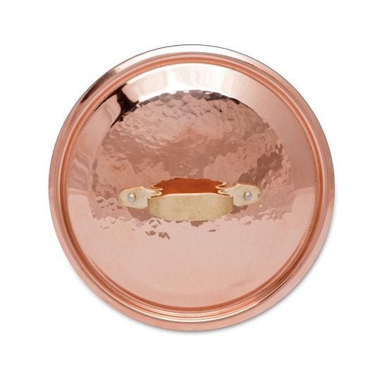 Copper lid with brass handle by Tanucci, diam.12cm