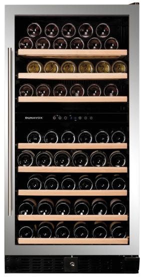 Cellar Exclusive Line 2 temp. stainless steel door frame and handle, class G, 94 bottles