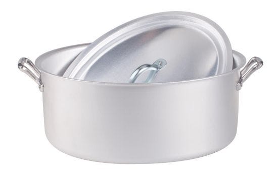 Casseruola ovale finitura opaco con maniglie alluminio e coperchio, diam. 30cm