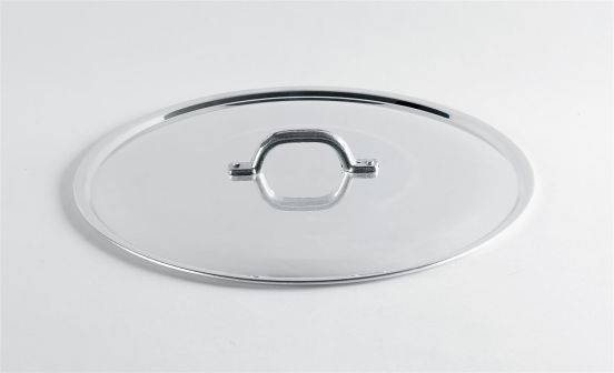 Heavy type flat glossy lid with rim and bridge, diam.38cm