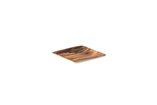 Square Wood Effect Tray, Cm 15X15X1,5, 10 pieces