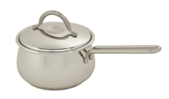 Saucepan with one handle in stainless steel for induction Olympia line with lid, diam.16cm