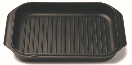 Griglia multiuso in alluminio antiaderente con rivestimento platinum plus di Risolì, dim.40x25cm